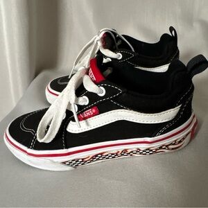 Vans Youth Filmore Sneakers Youth 12 Black White Lace Up Low Top Flame On Soles